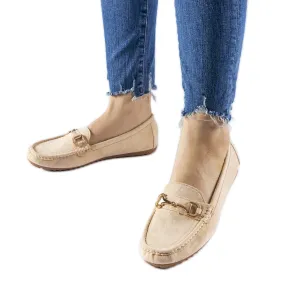 Beige moccasins decorated Fernanda buckle