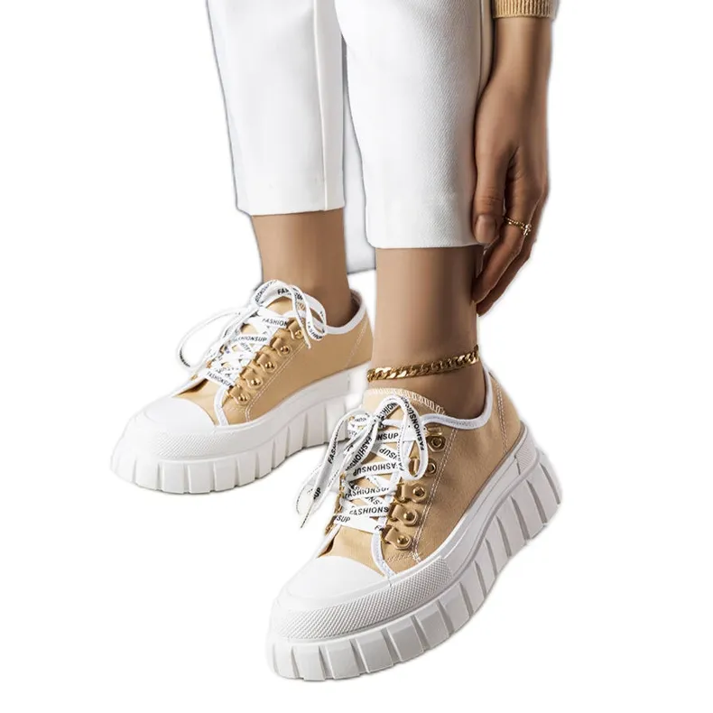 Beige platform sneakers from Toni