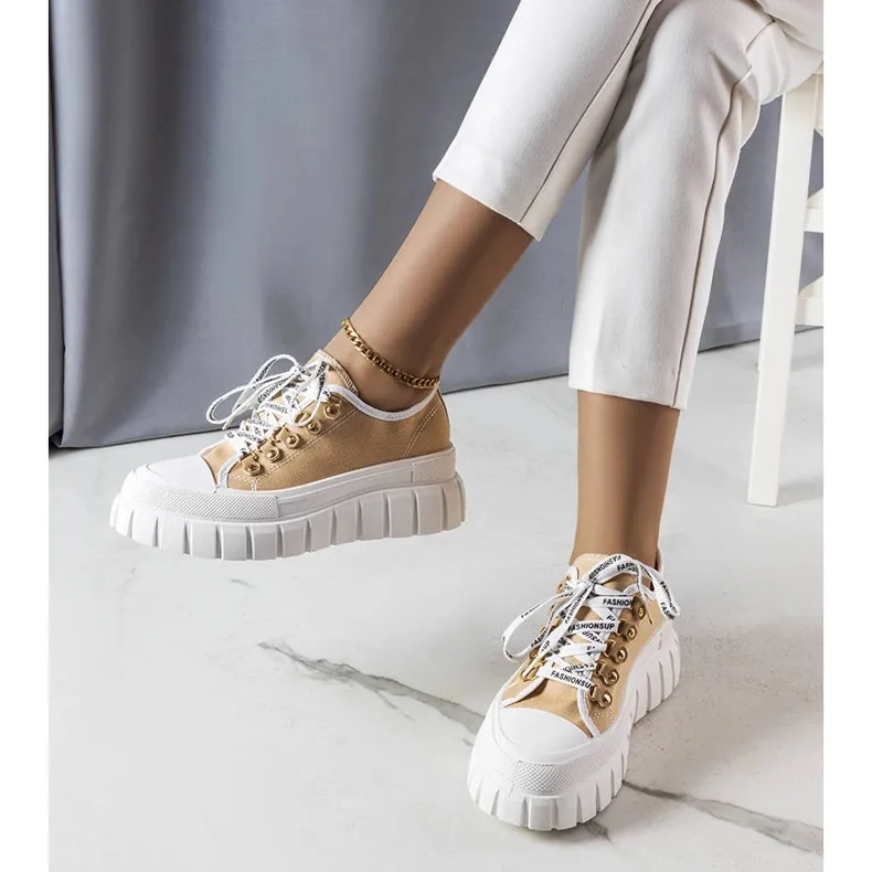 Beige platform sneakers from Toni