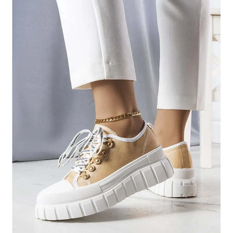 Beige platform sneakers from Toni