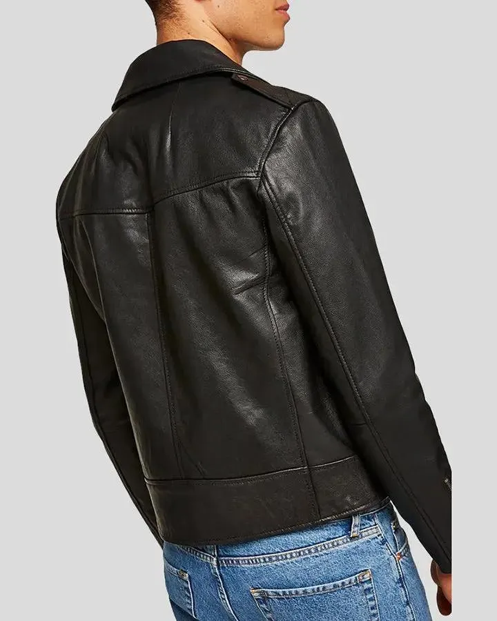 Bek Black Motorcycle Leather Jacket