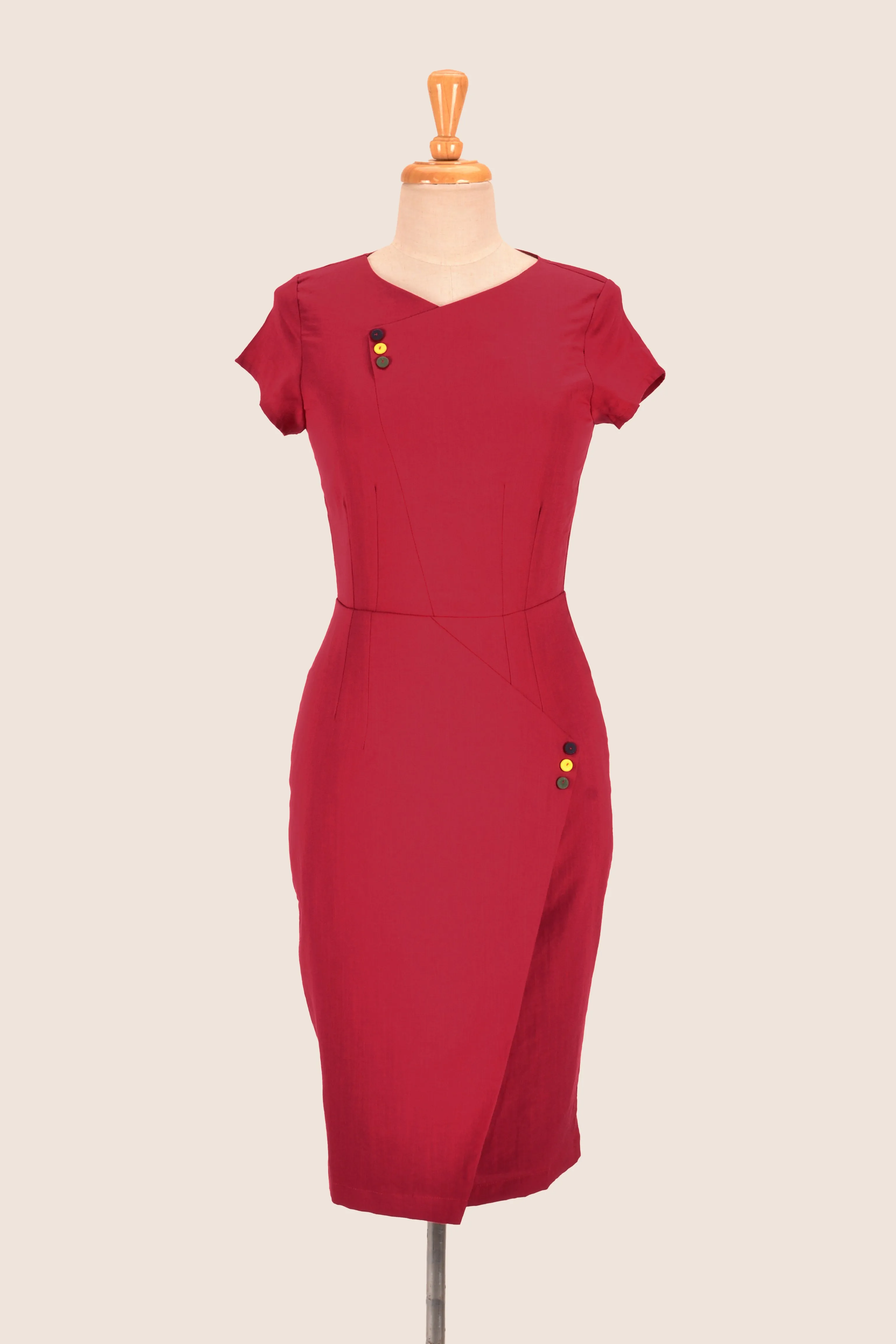 Berry Linen Dress by Belluci