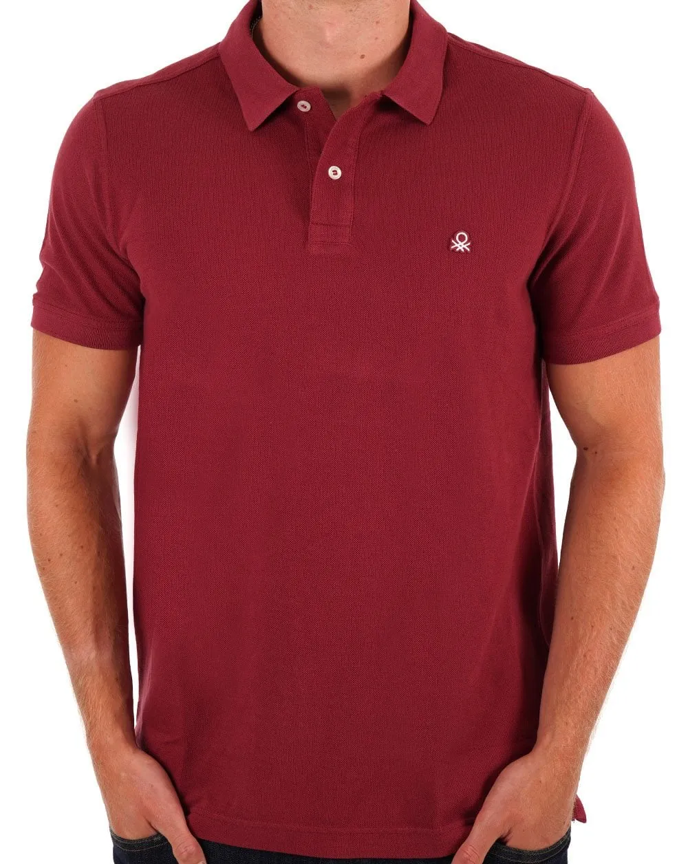 Benetton Polo Shirt Deep Red