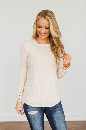 Long Sleeve Knit Top in Cream