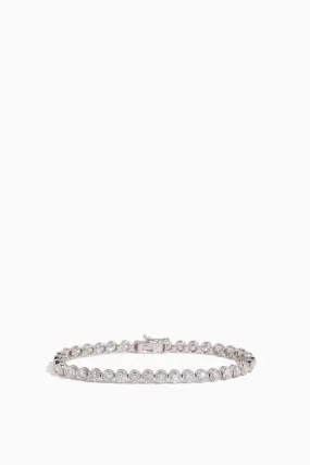 14k White Gold Bracelet with Bezel-Set Round Diamond