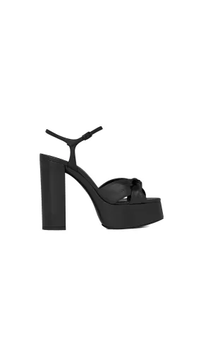 Bianca Black Smooth Leather Platform Sandals