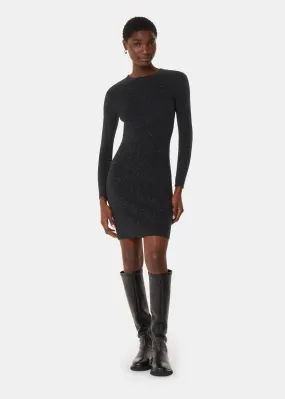 Black Annie Sparkle Short Knit Dress