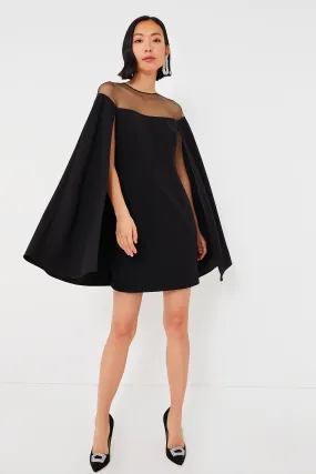 Black Estelle Cape Dress