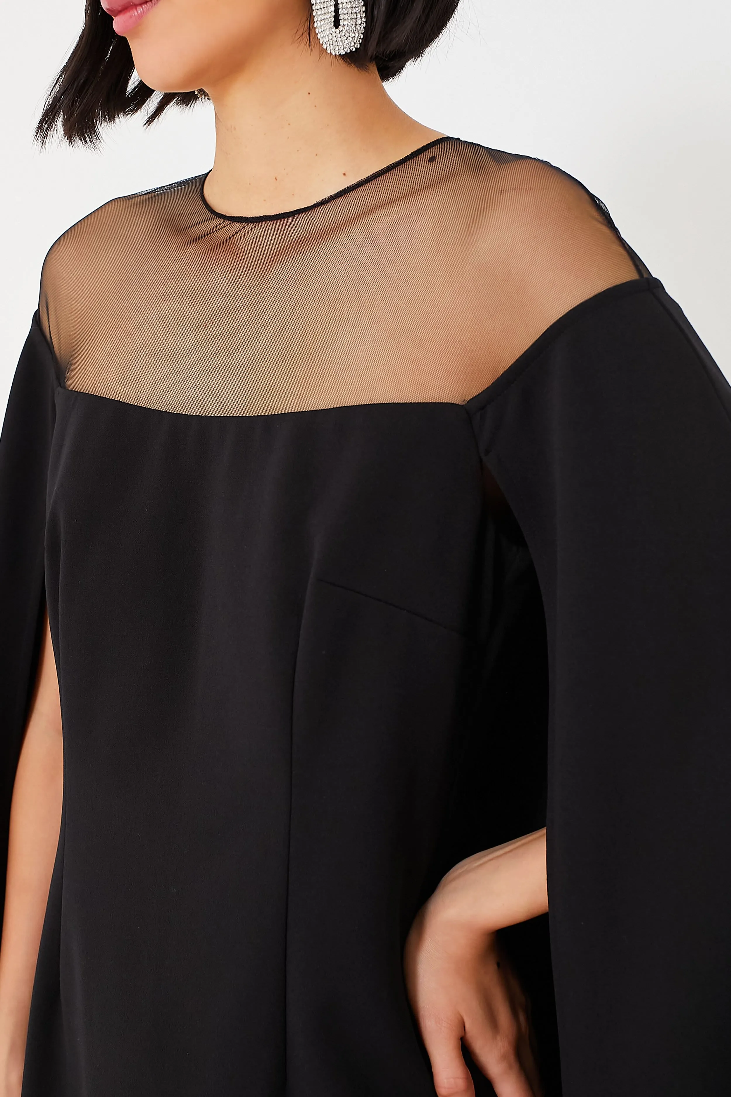 Black Estelle Cape Dress