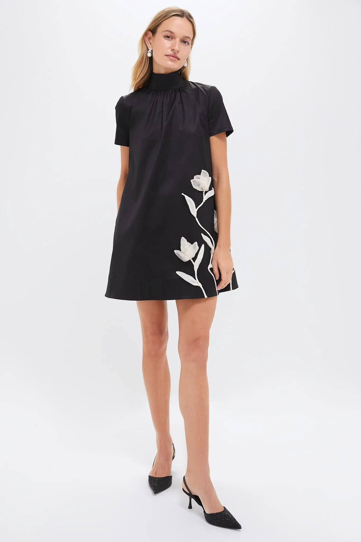 Black Ilana Floral Mini Dress