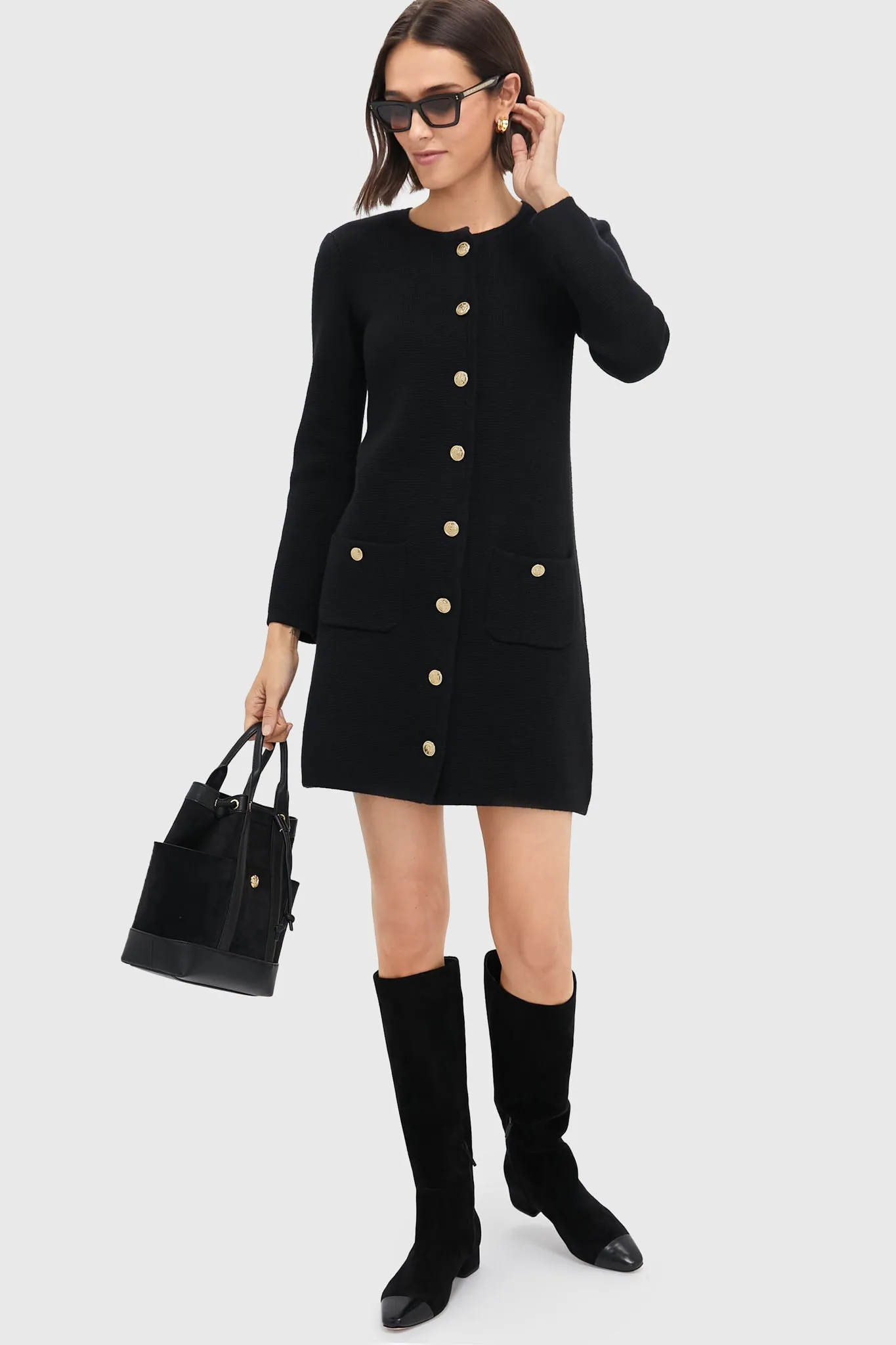 Black Stella Cardigan Dress