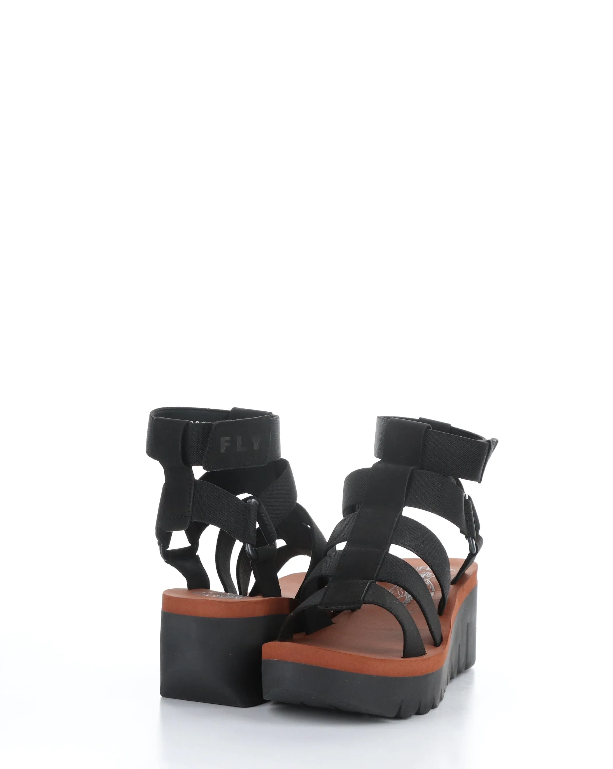 Black Velcro Sandals - YUFI032FLY