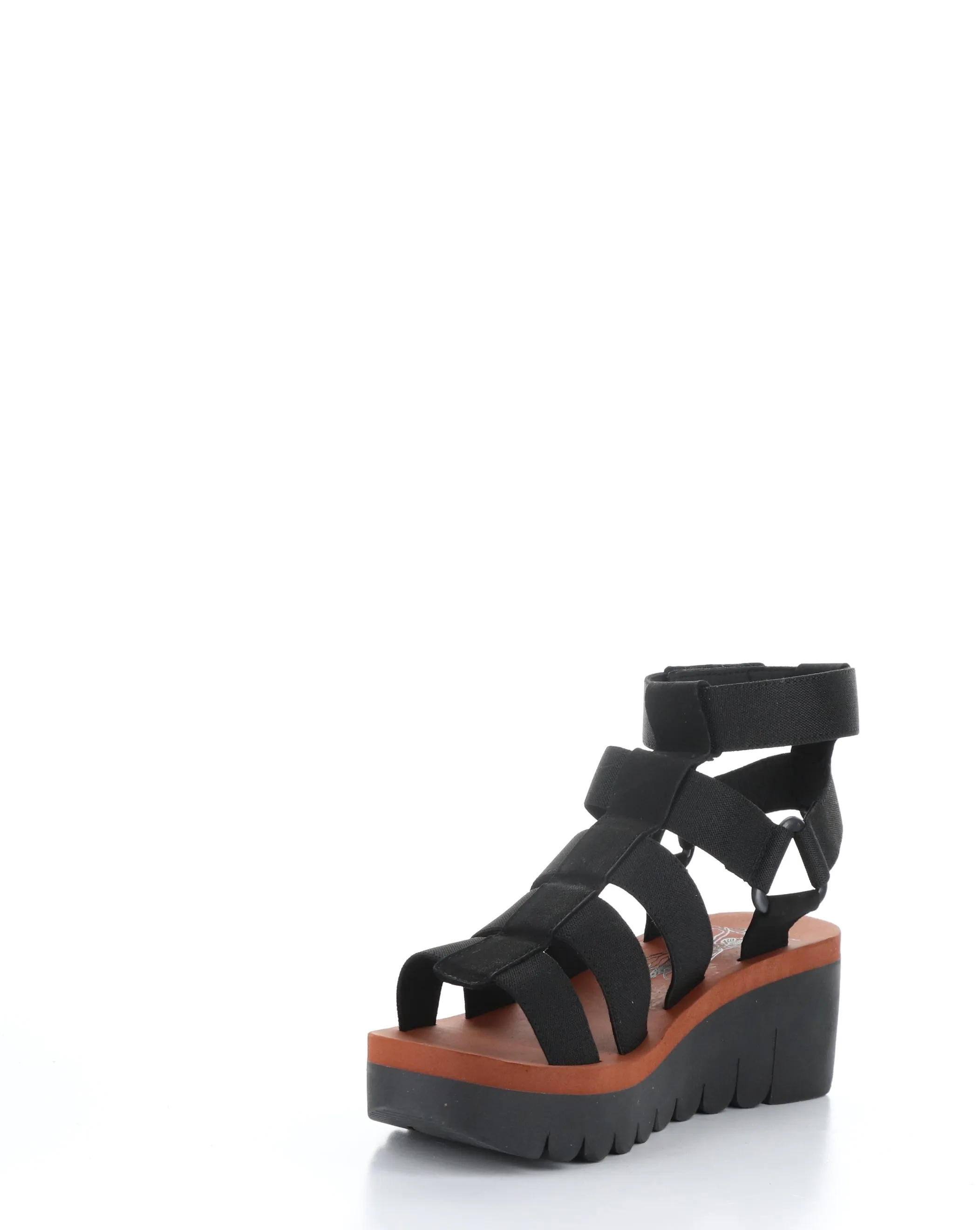 Black Velcro Sandals - YUFI032FLY