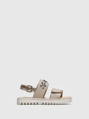 BlanchedAlmond- Ankle Strap Sandals