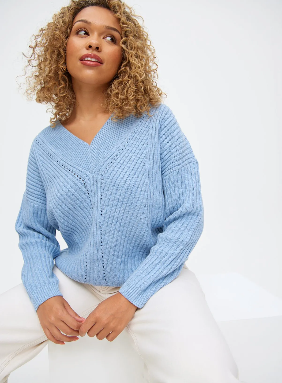 Blue Relaxed Batwing Jumper - Buy Online at TU - Size 22