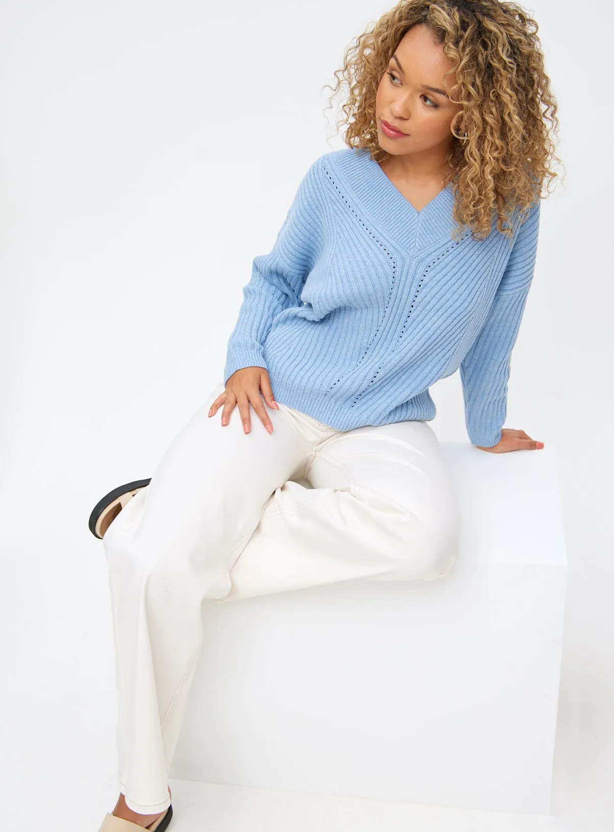 Blue Relaxed Batwing Jumper - Buy Online at TU - Size 22