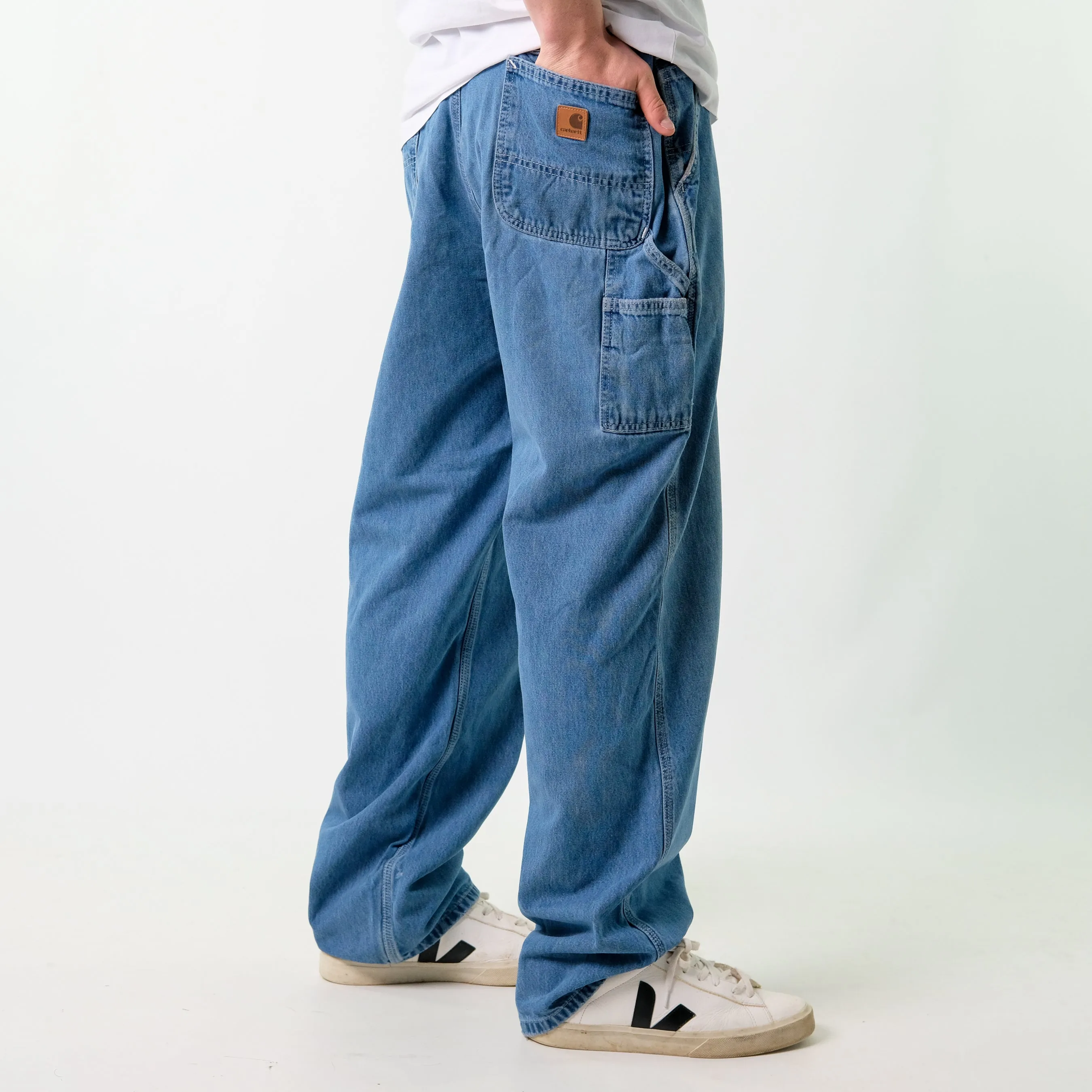 Blue y2ks Carhartt Denim Carpenter Jeans Baggy Pants (38x32)