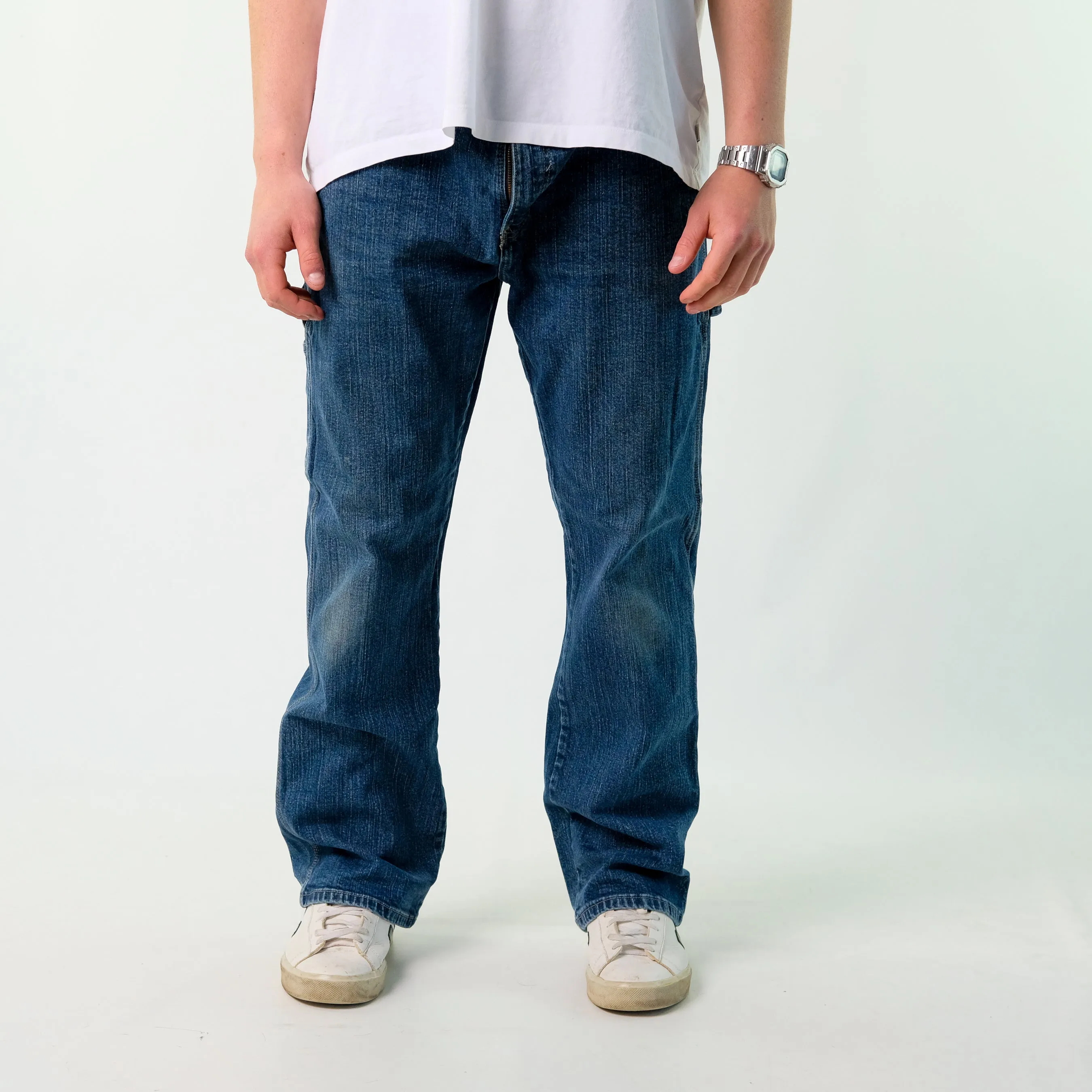 Blue y2ks Dickies Denim Carpenter Jeans Baggy Pants (36x32)