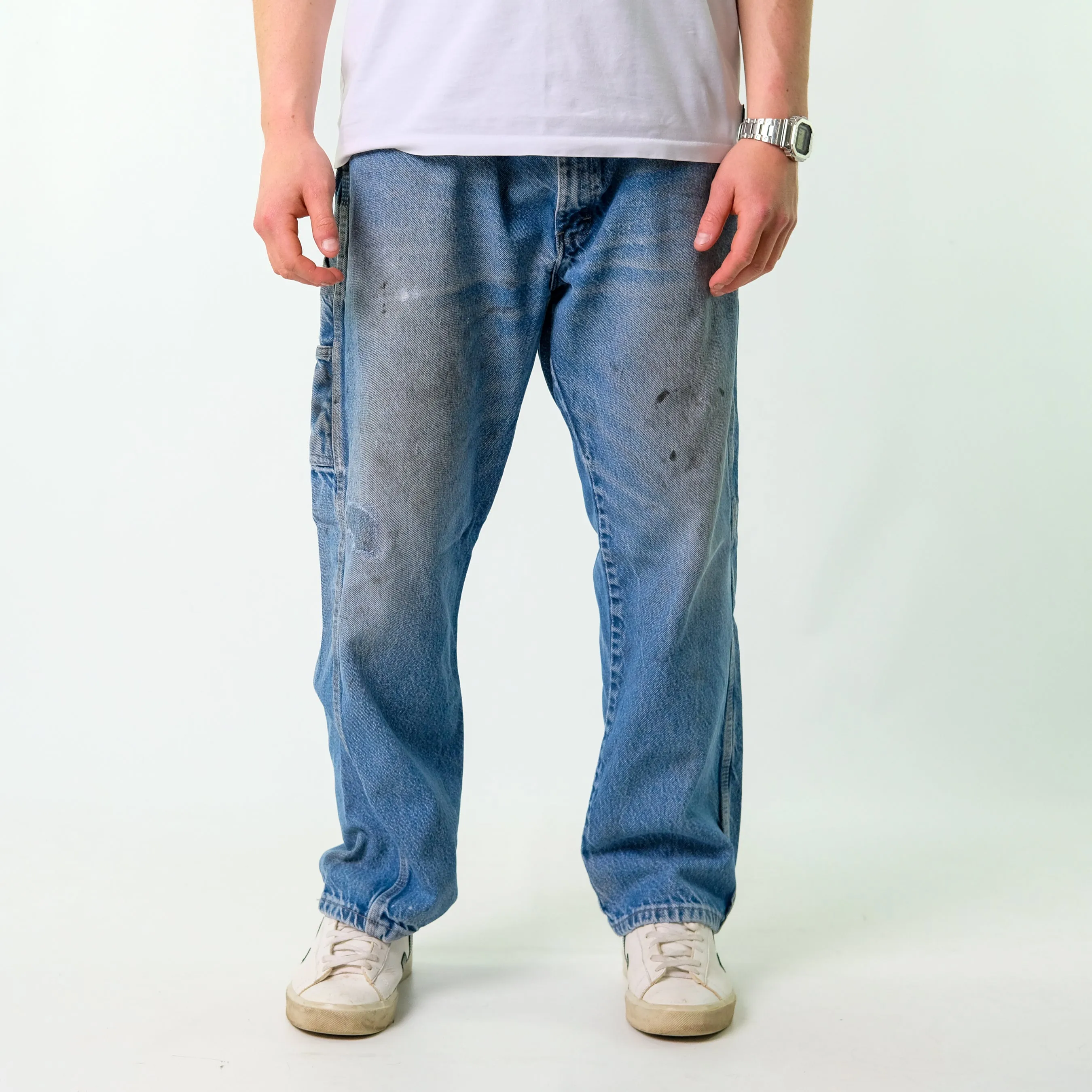 Blue y2ks Dickies Denim Carpenter Jeans Baggy Pants (38x30)