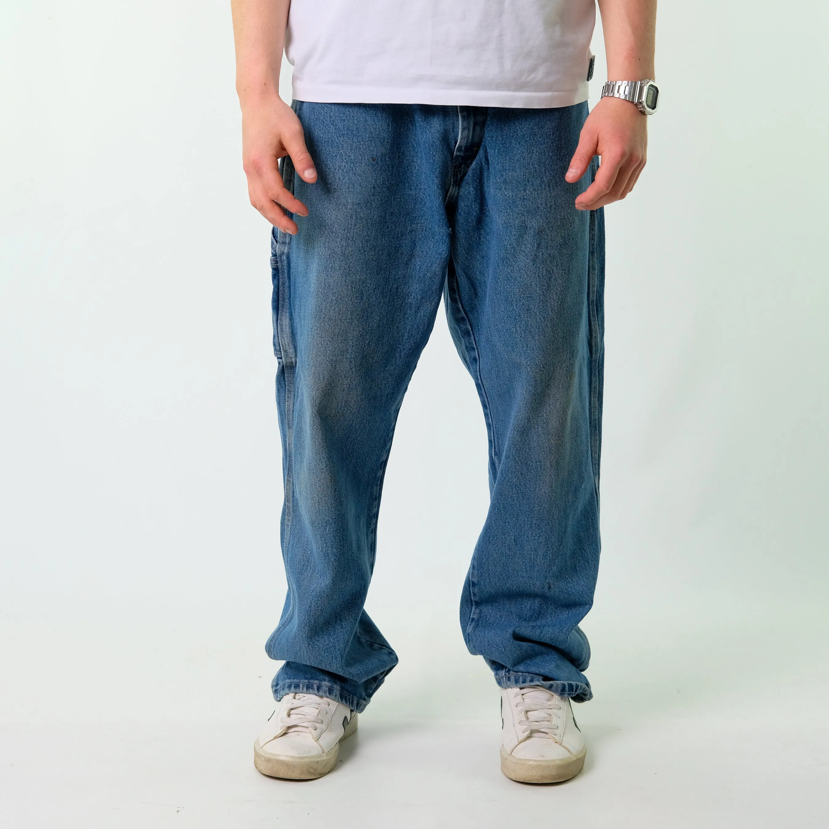 Blue y2ks Dickies Denim Carpenter Jeans Baggy Pants (38x32)