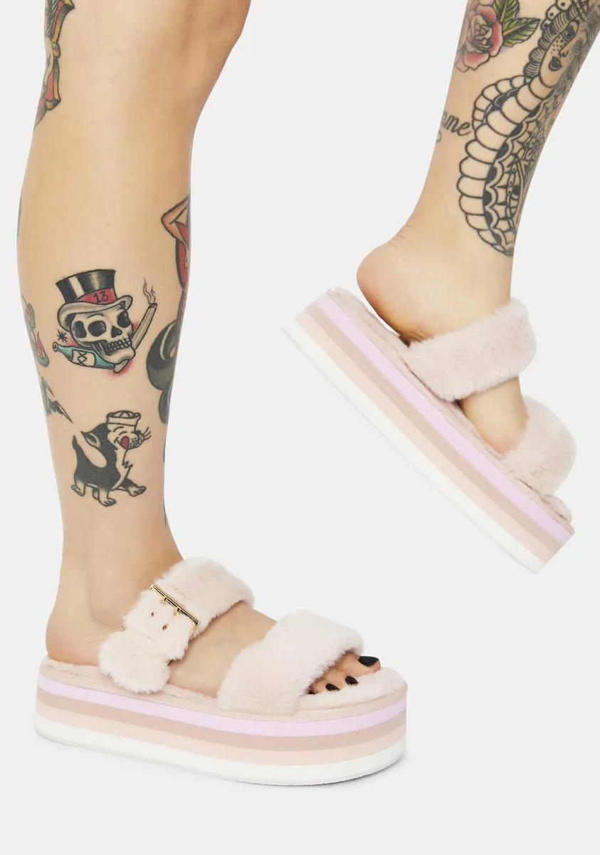 Blush Here At Last Platform Sandals-