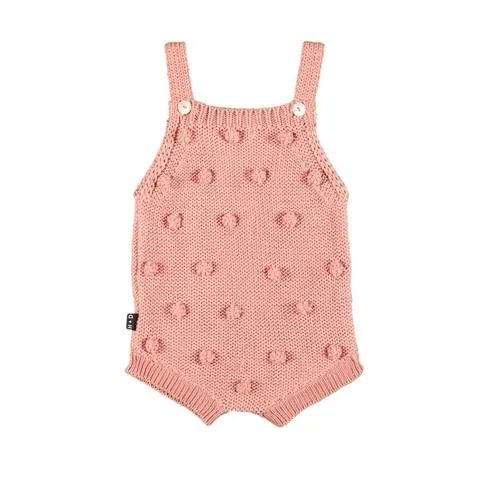 Blush Popcorn Knit Romper