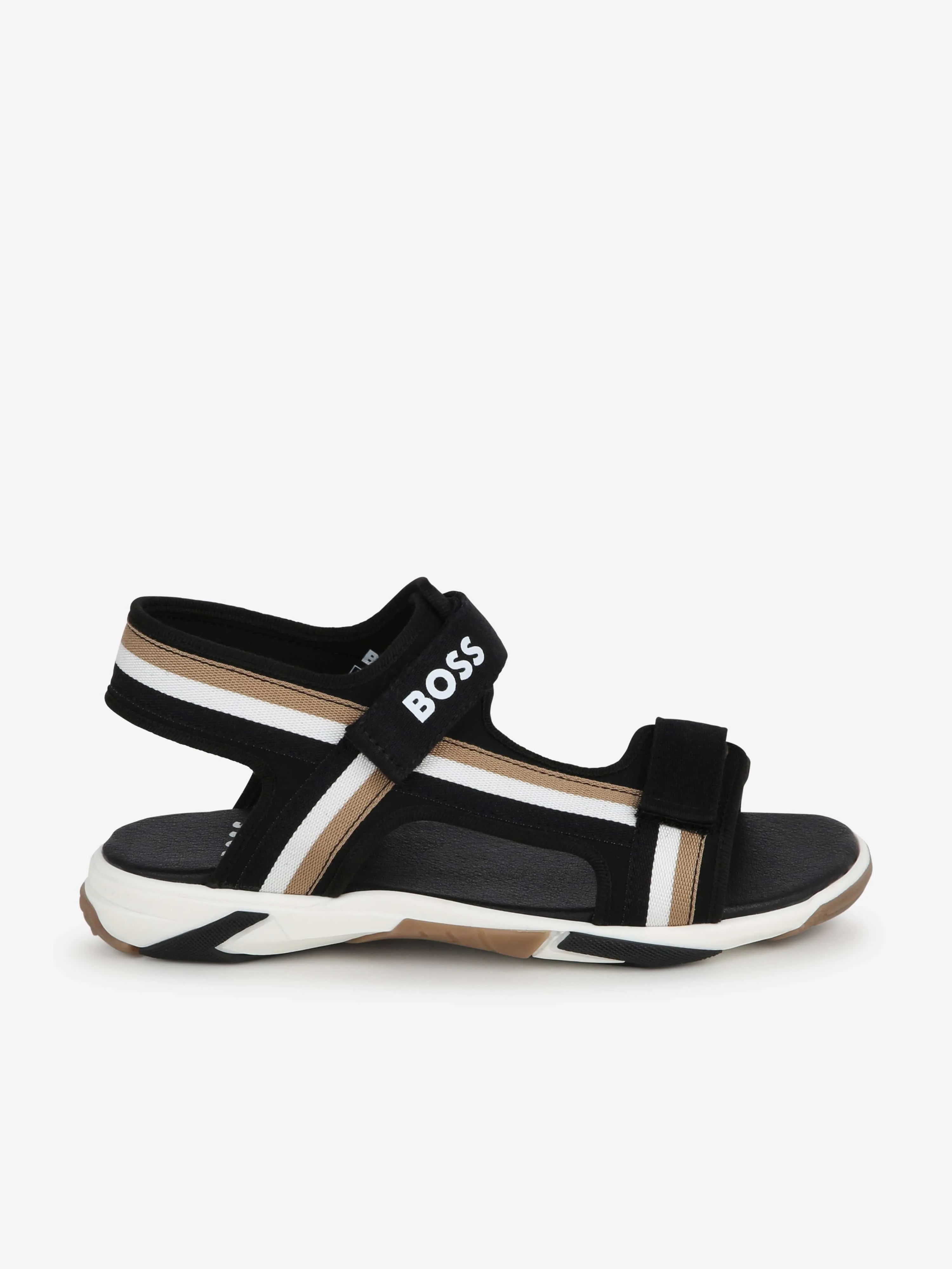 BOSS Boys Logo Sandals in Black