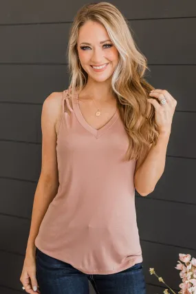 Soft Dusty Pink Knit Tank Top