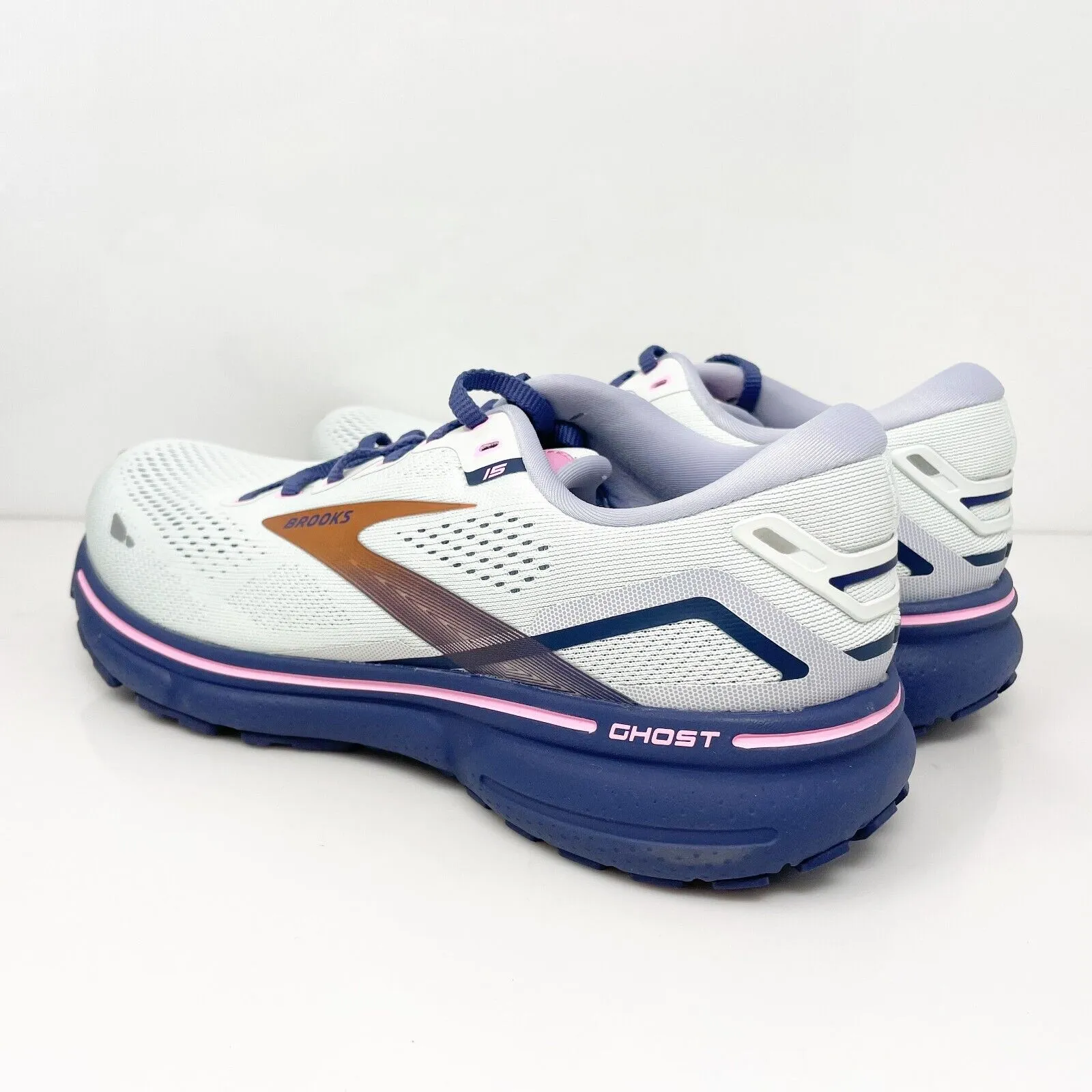 Brooks Womens Ghost 15 1203801B492 White Running Shoes Sneakers Size 10 B