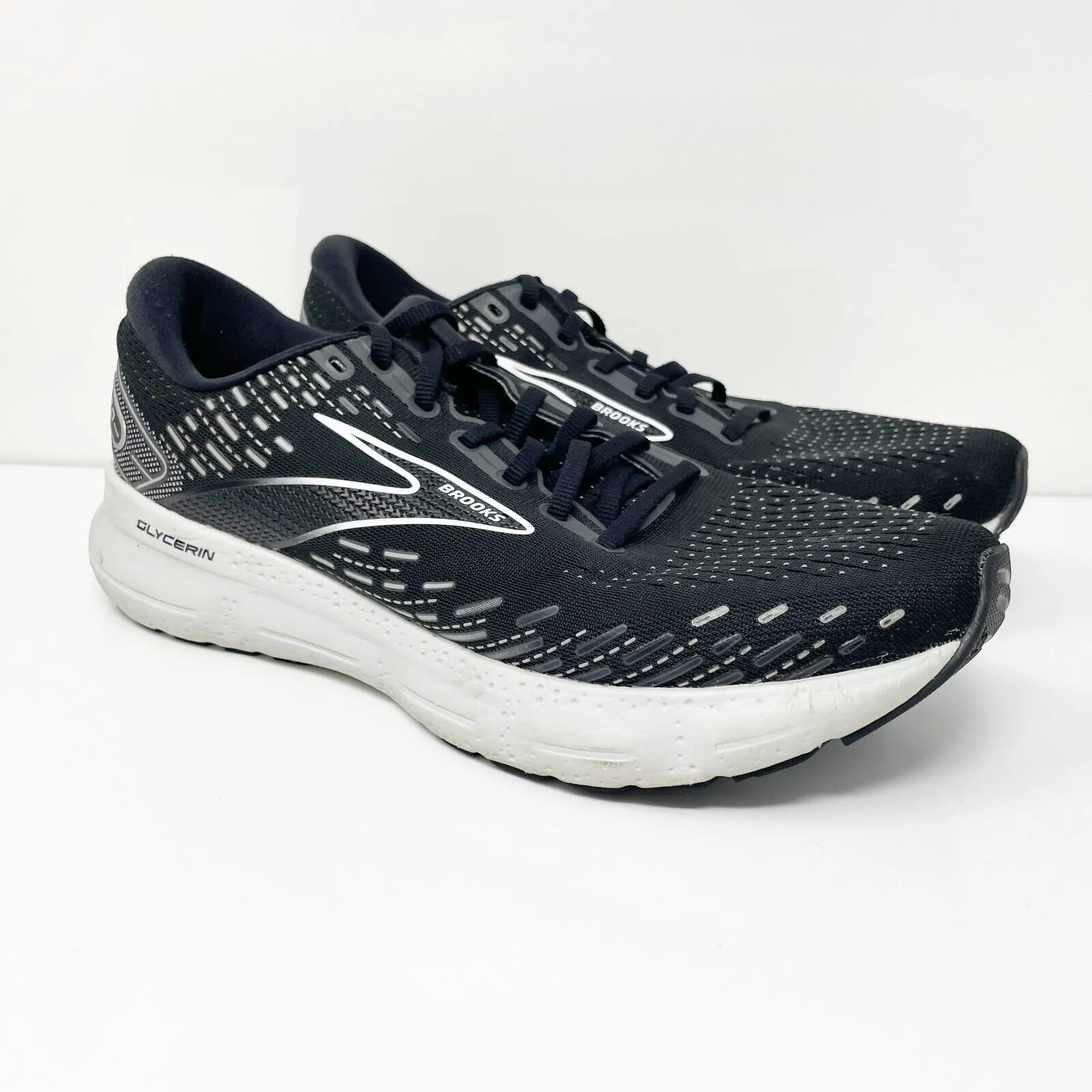 Brooks Womens Glycerin 20 1203691B059 Black Running Shoes Sneakers Size 12 B