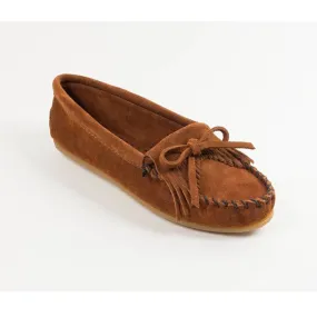 Brown Minnetonka Kilty Hardsole Moccasins