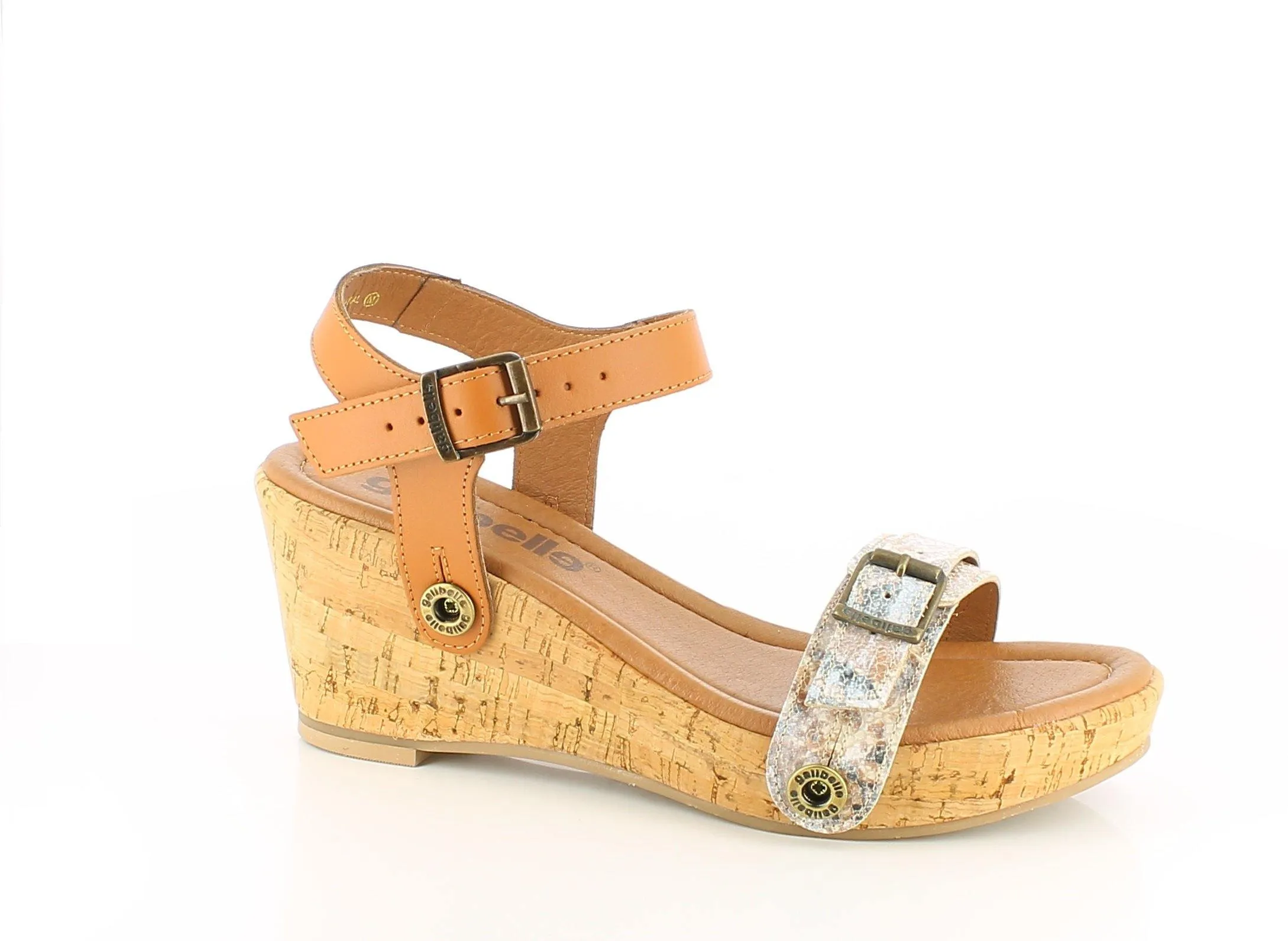 Bruna Cork Pack - Camel, Light Gold, White Snake Straps