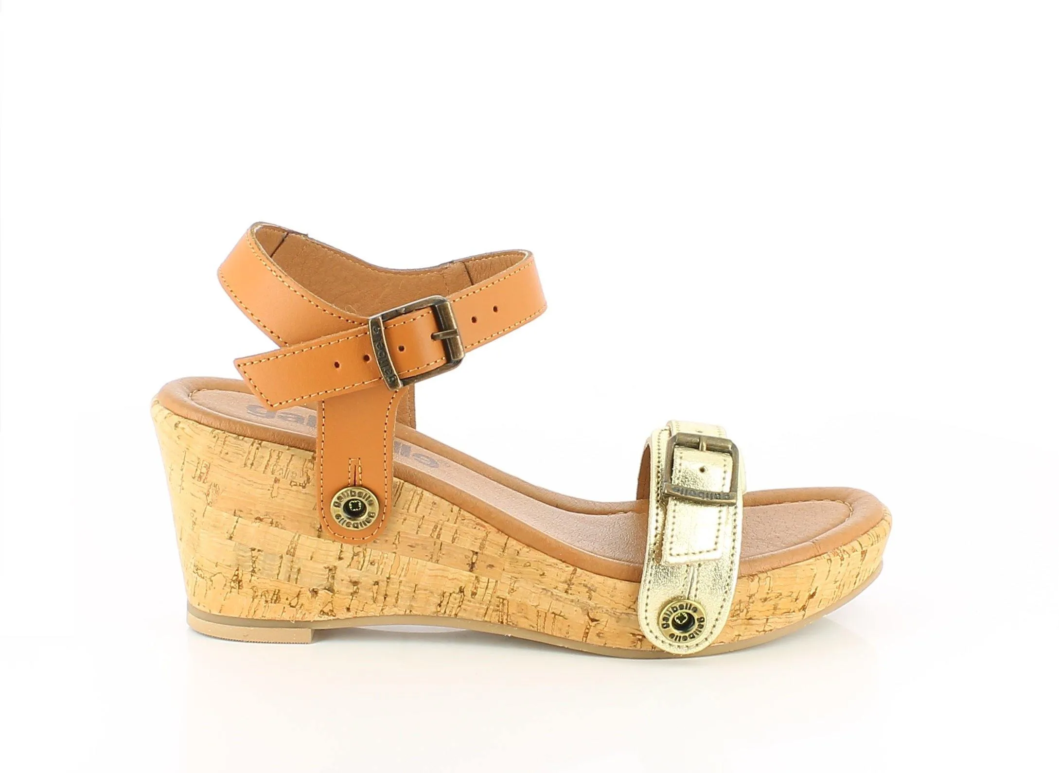 Bruna Cork Pack - Camel, Light Gold, White Snake Straps