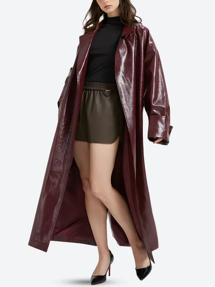 Burgundy Vegan Leather Jacket