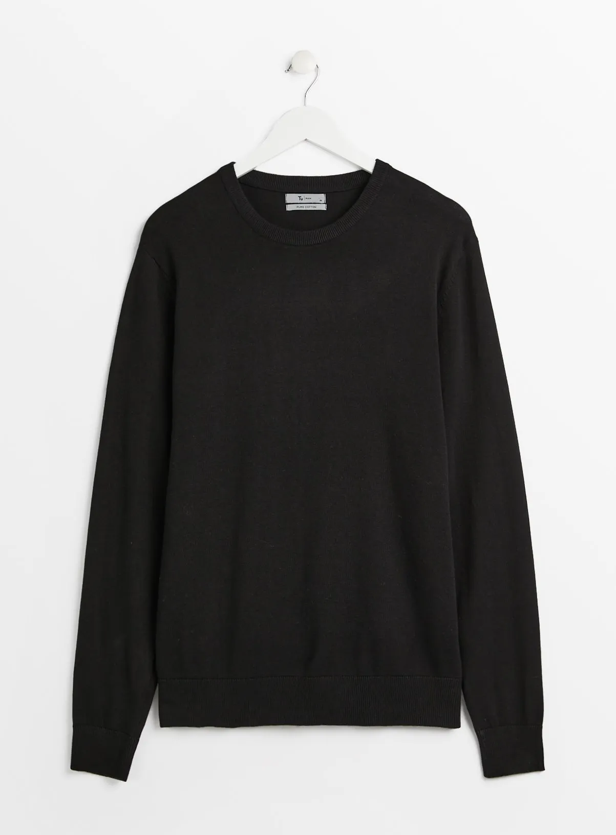 Black Cotton Crew Neck Jumper XL - Buy Now!