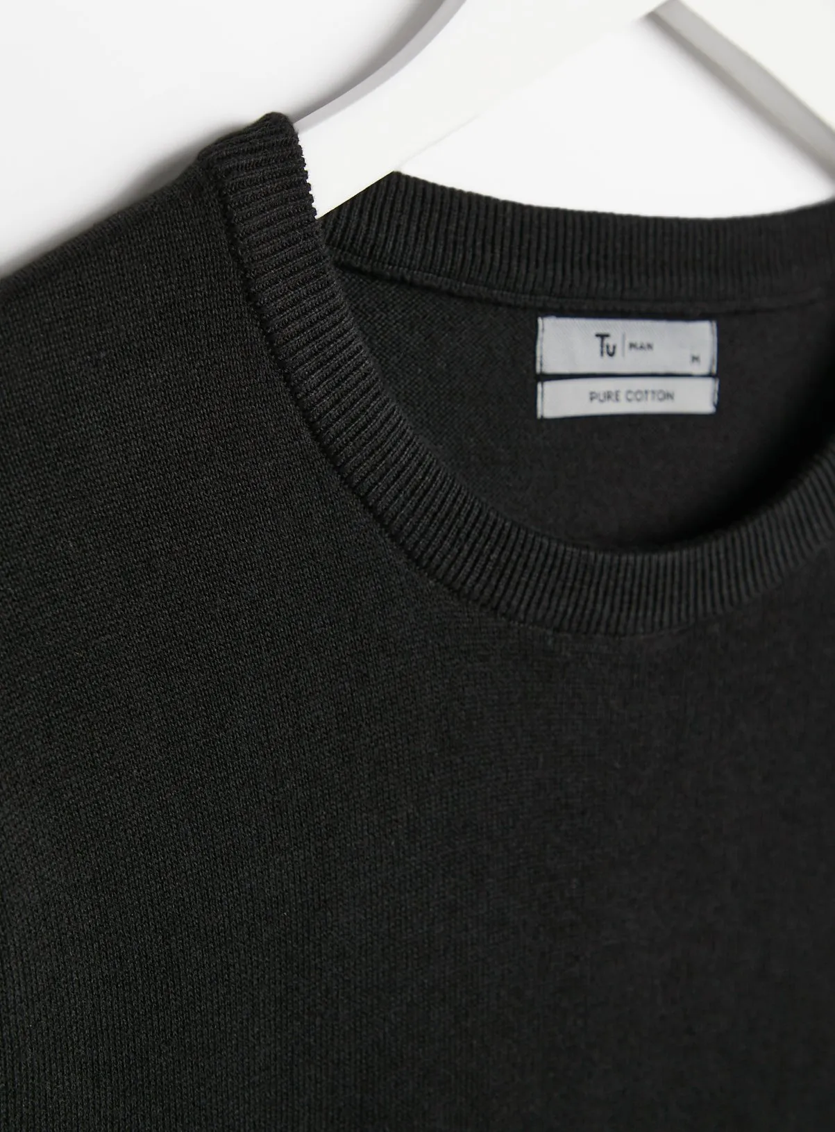 Black Cotton Crew Neck Jumper XL - Buy Now!