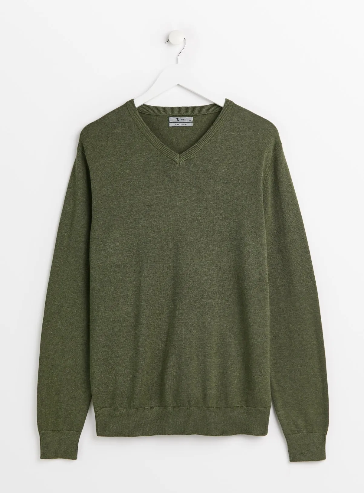 Khaki V-Neck Cotton Jumper in XXL | Shop Jumpers and Cardigans at Tu Clothing - Tu Clothing