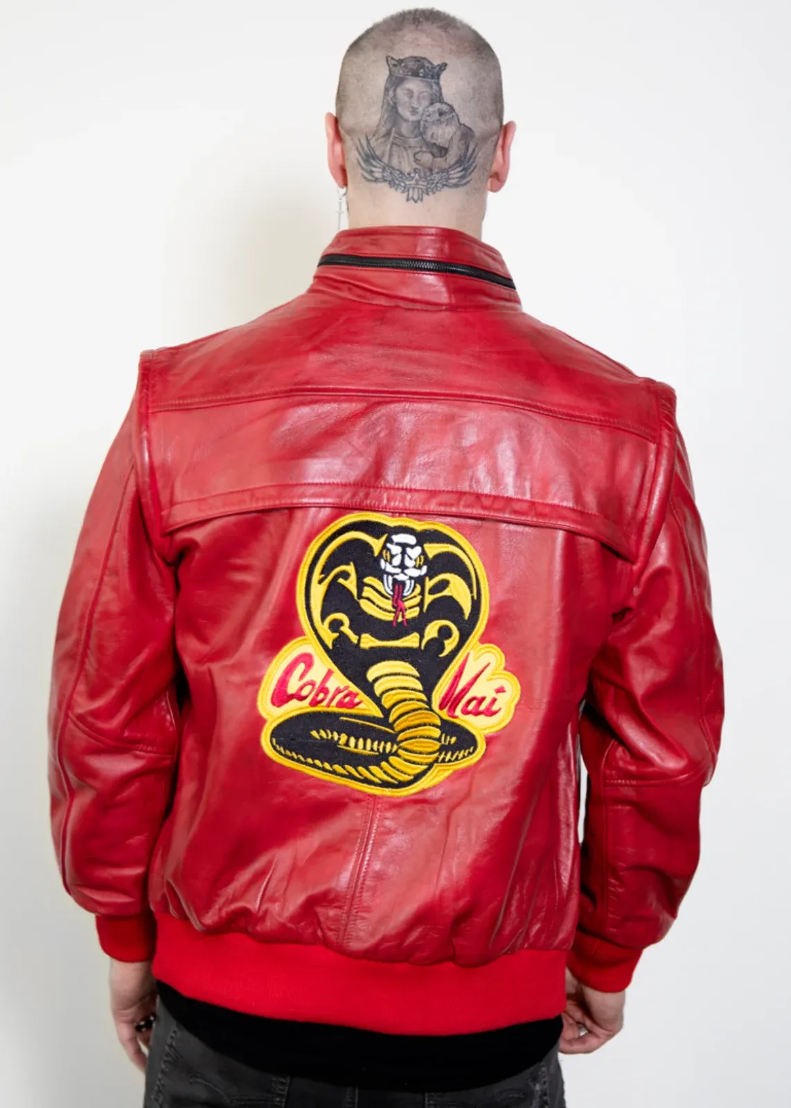 Buy Mens Red Cobra Kai Karate Johnny Leather Jacket - Luca Designs