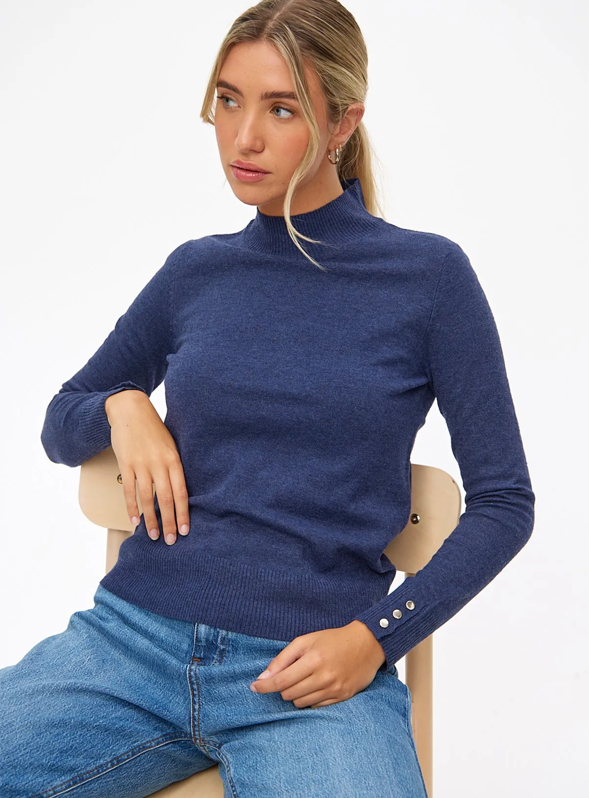 Navy Roll Neck Jumper - Shop Size 16 Fine Knit Jumpers at Tu.