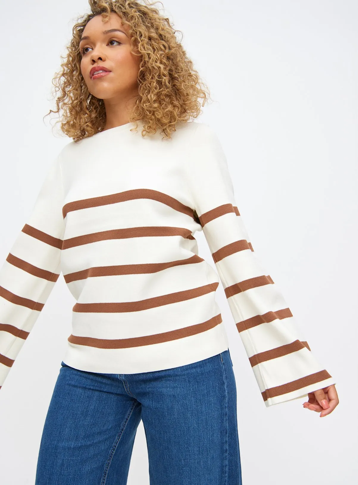 Relaxed Stripe Crew Neck Jumper 14 - Tu Clothing.