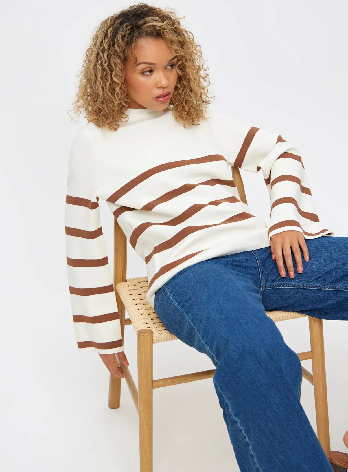 Relaxed Stripe Crew Neck Jumper 14 - Tu Clothing.