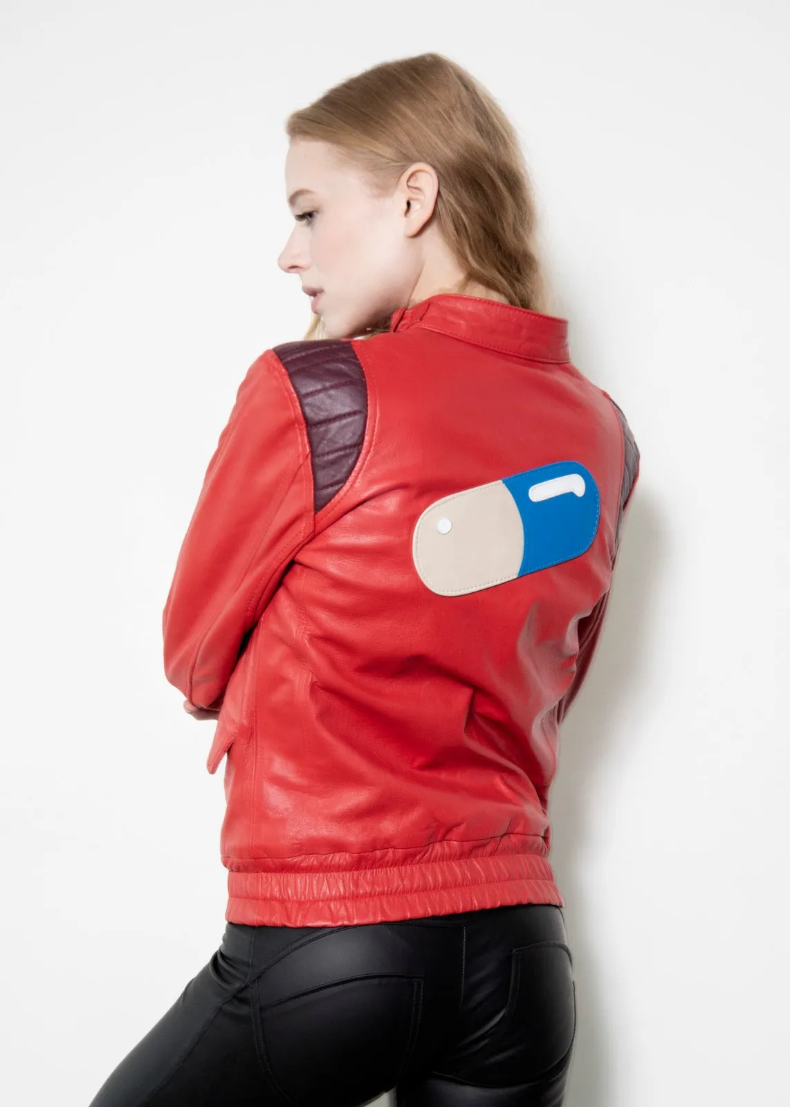 Buy Womens Akira Kaneda Red Leather Jacket - Women's Moto Jackets