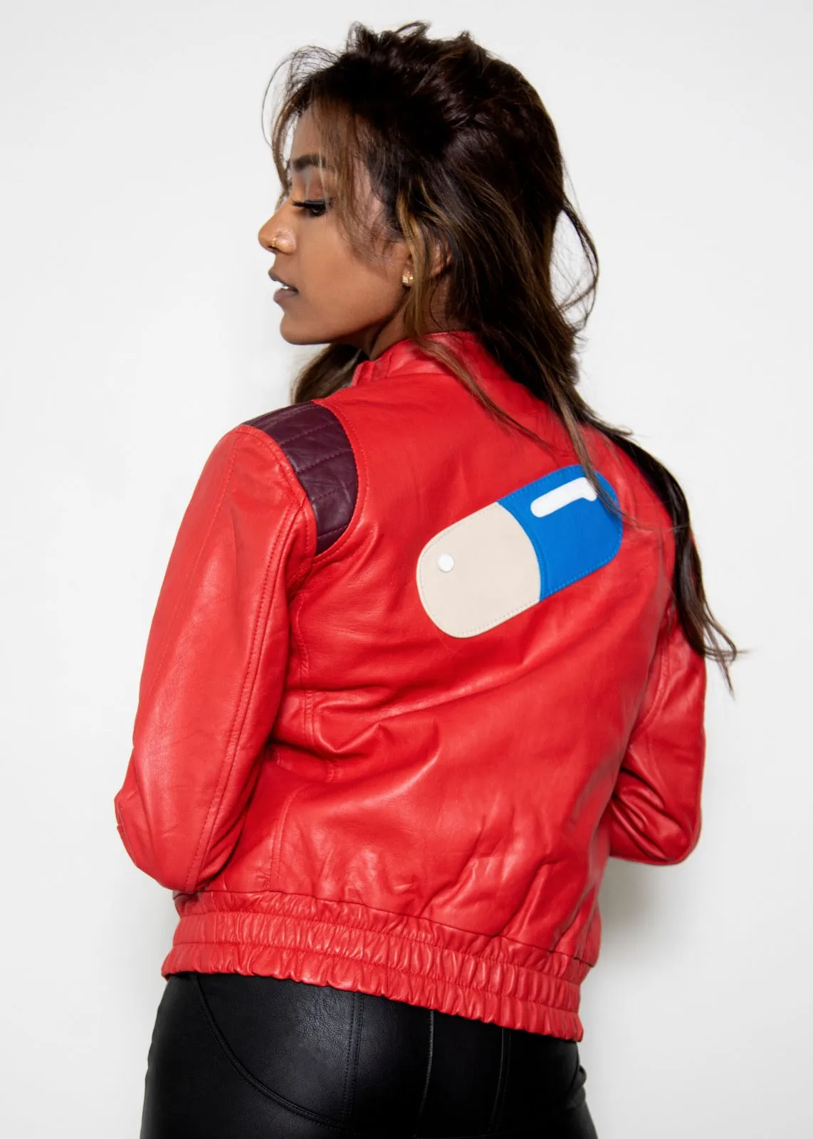 Buy Womens Akira Kaneda Red Leather Jacket - Women's Moto Jackets