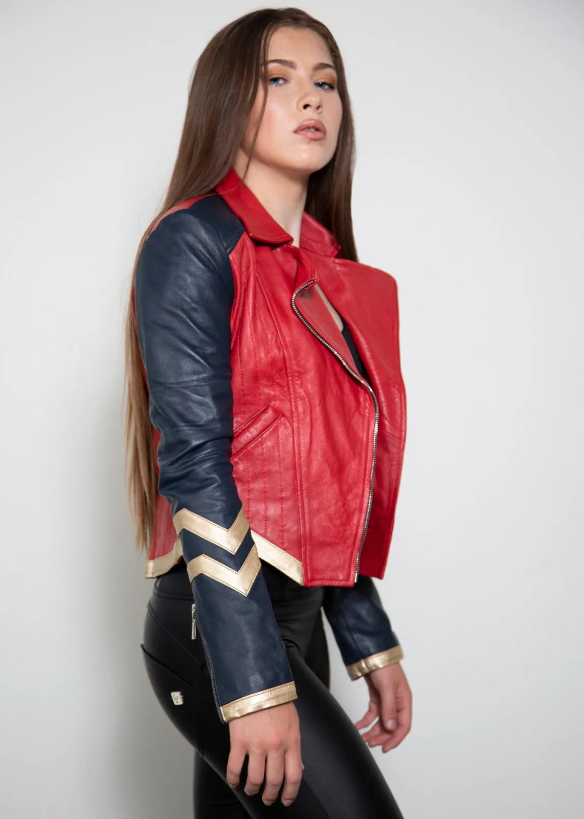 Buy Womens Wonder Woman Gal Gadot Leather Jacket Red | LucaJackets