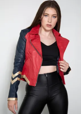 Buy Womens Wonder Woman Gal Gadot Leather Jacket Red | LucaJackets