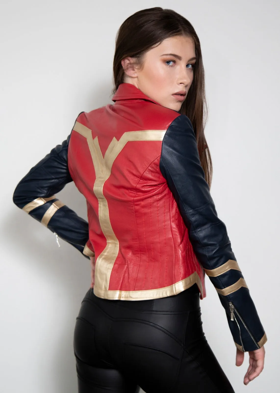 Buy Womens Wonder Woman Gal Gadot Leather Jacket Red | LucaJackets