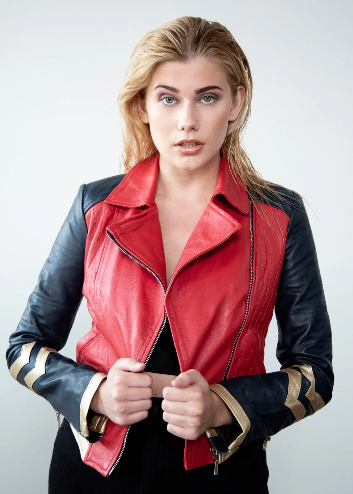 Buy Womens Wonder Woman Gal Gadot Leather Jacket Red | LucaJackets