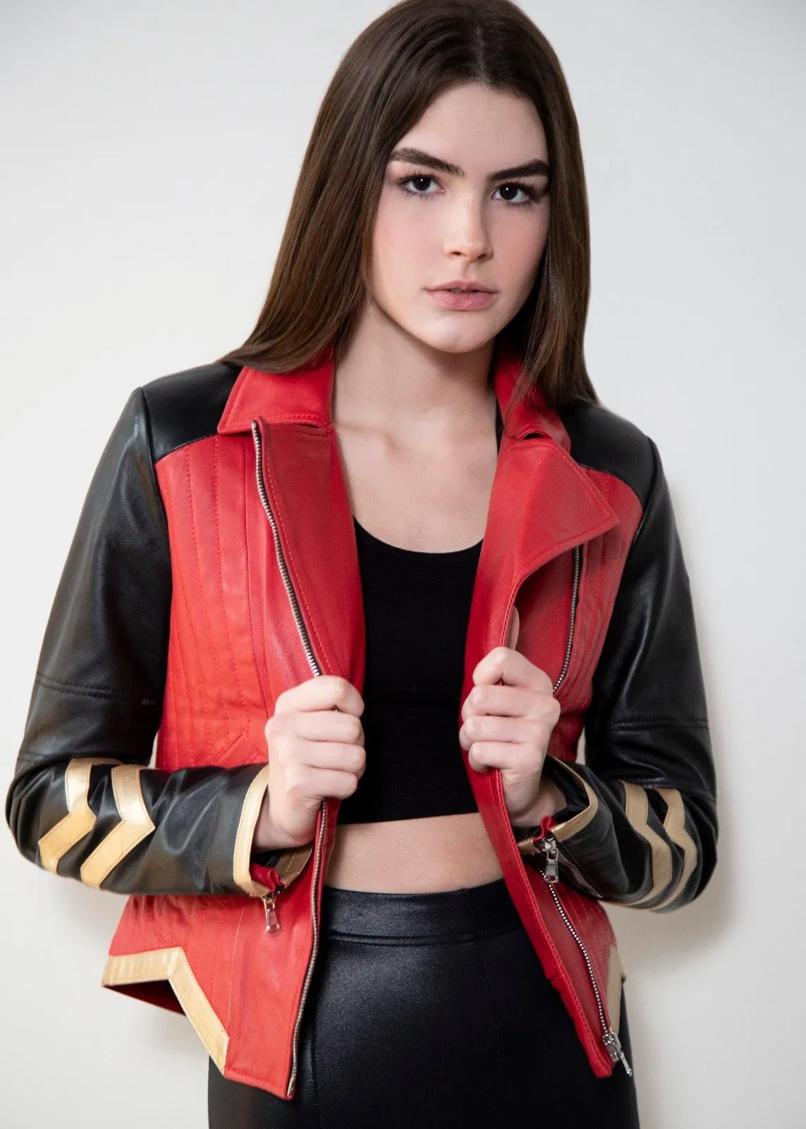 Buy Womens Wonder Woman Gal Gadot Leather Jacket Red | LucaJackets