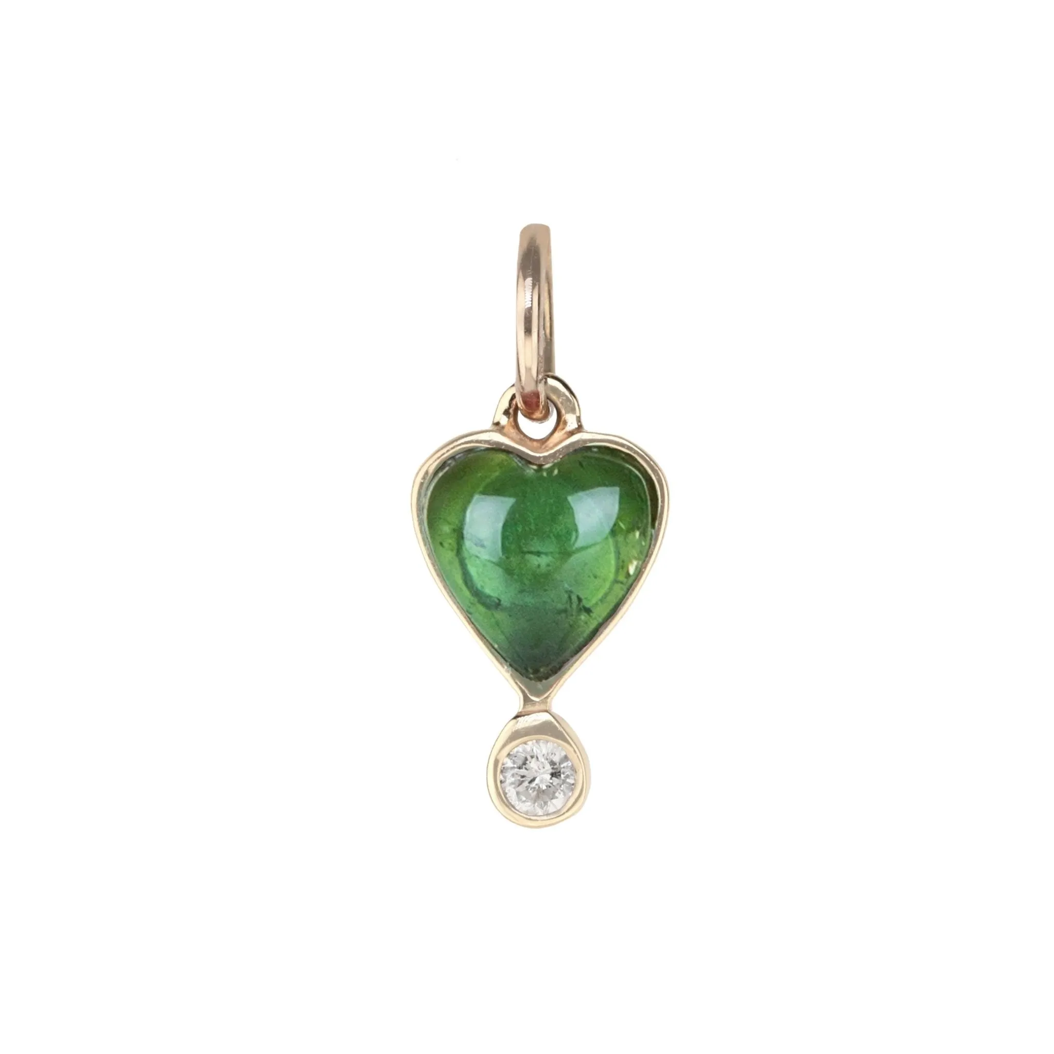 Byrdie Heart Pendant Green Tourmaline - Reversible