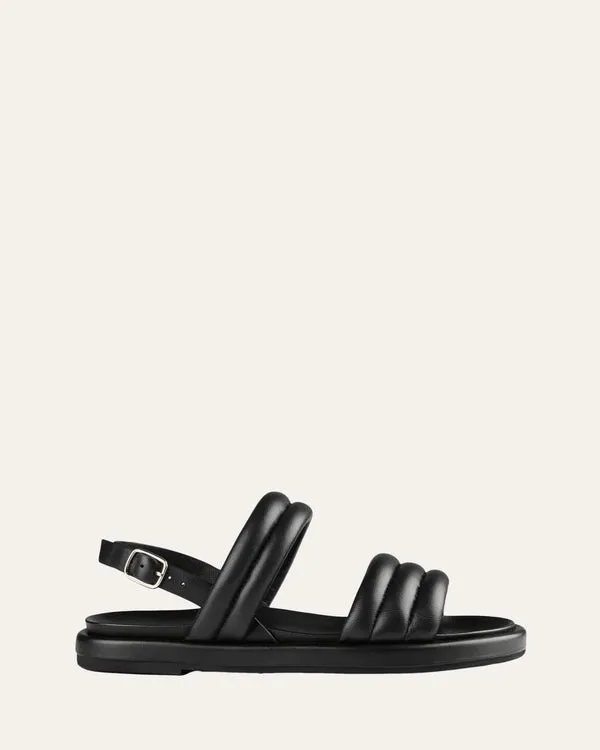 Cabel flat sandals black leather